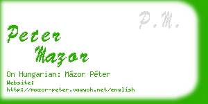 peter mazor business card